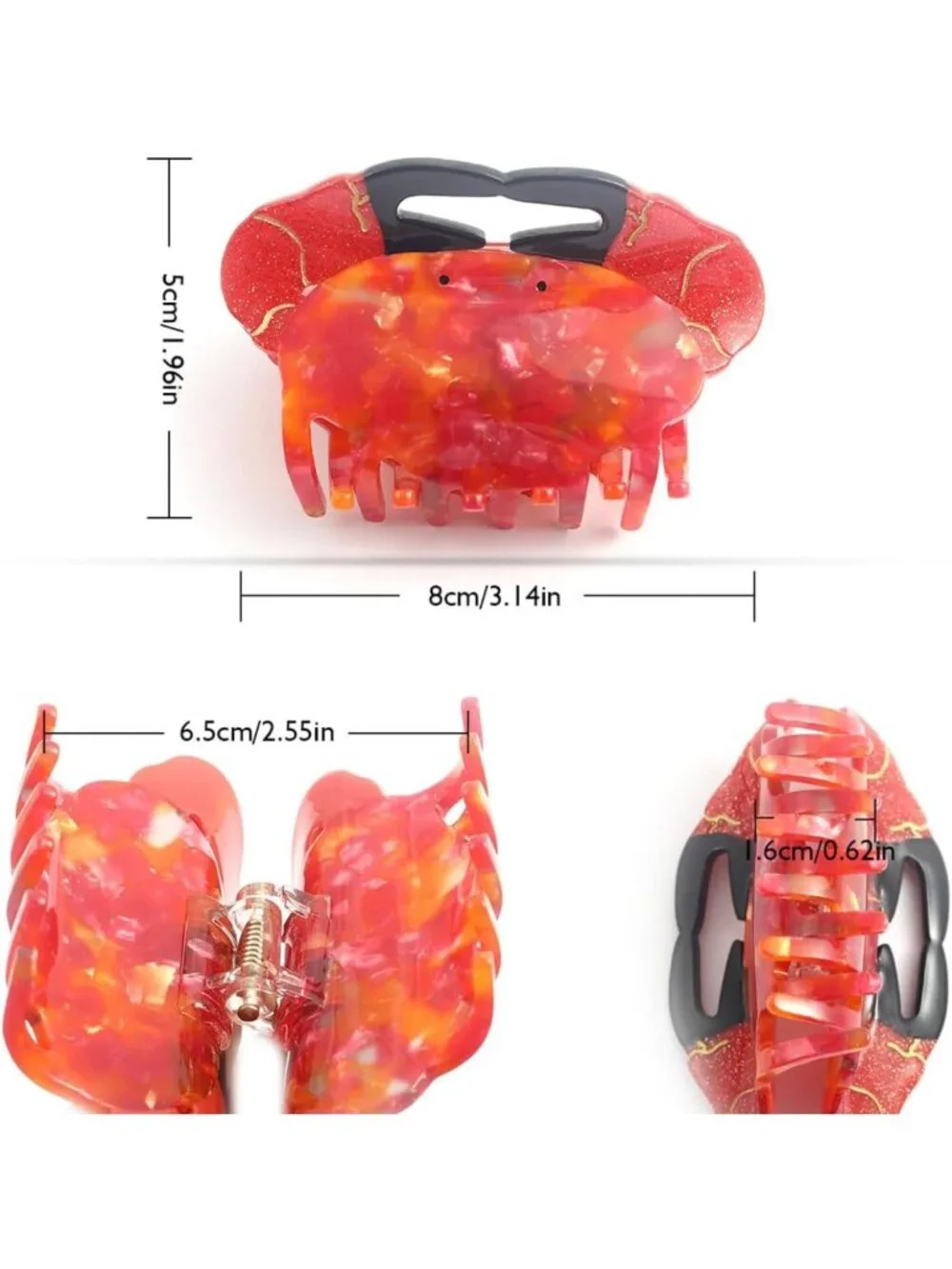 Cute Marine Life Hair Claw Clip - Big Sea Animal Design, Handmade for Women